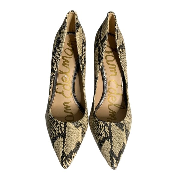 Sam Edelman Snake Print Hazel Pointed Toe Pumps Womens Size 7 Heels Leather - Picture 2 of 7